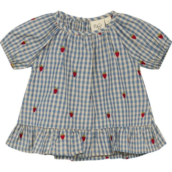 Travel ShirtsFlöss Polly Blouse Berry/Blue Gingham