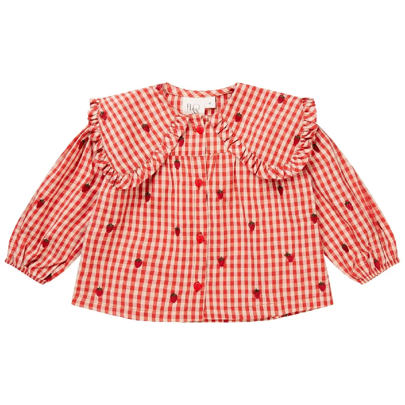 Cashmere ShirtsFlöss Berry Gingham Molly LS Blouse