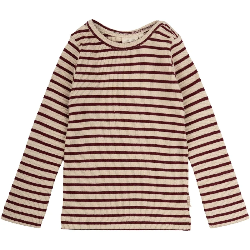 Oversized ShirtsPetit Piao Dark Cherry/Dark Off White Blouse Modal Striped