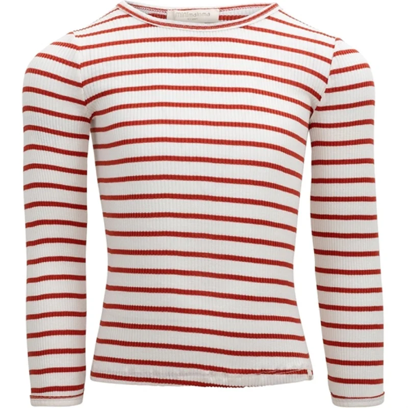 Satin ShirtsMinimalisma Bergen Blouse Poppy Red And Cream Stripes