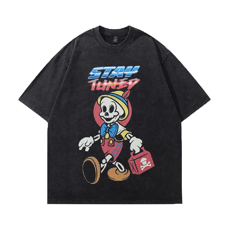 Skeleton Child Washed T-ShirtRetro T-Shirts