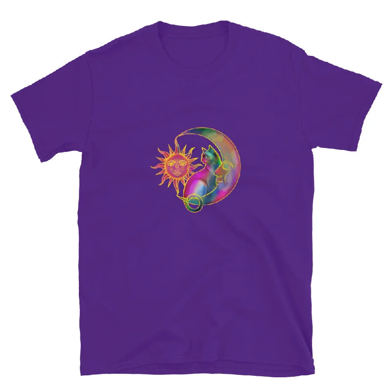 Sweet Sun & Moon With Cat T-ShirtOff-Shoulder T-Shirts