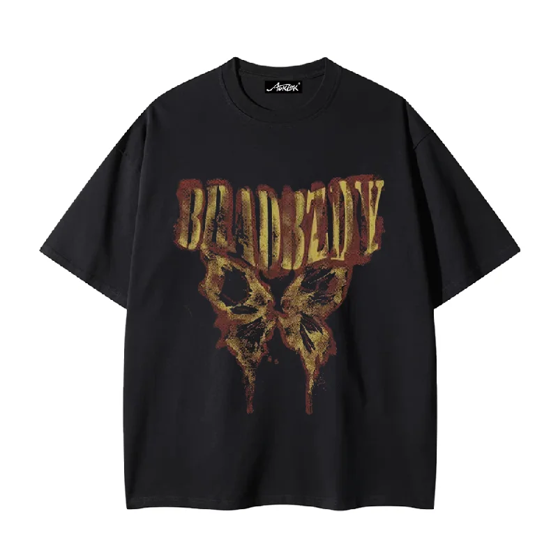 High Street Butterfly Flame Letters T-ShirtHemp T-Shirts