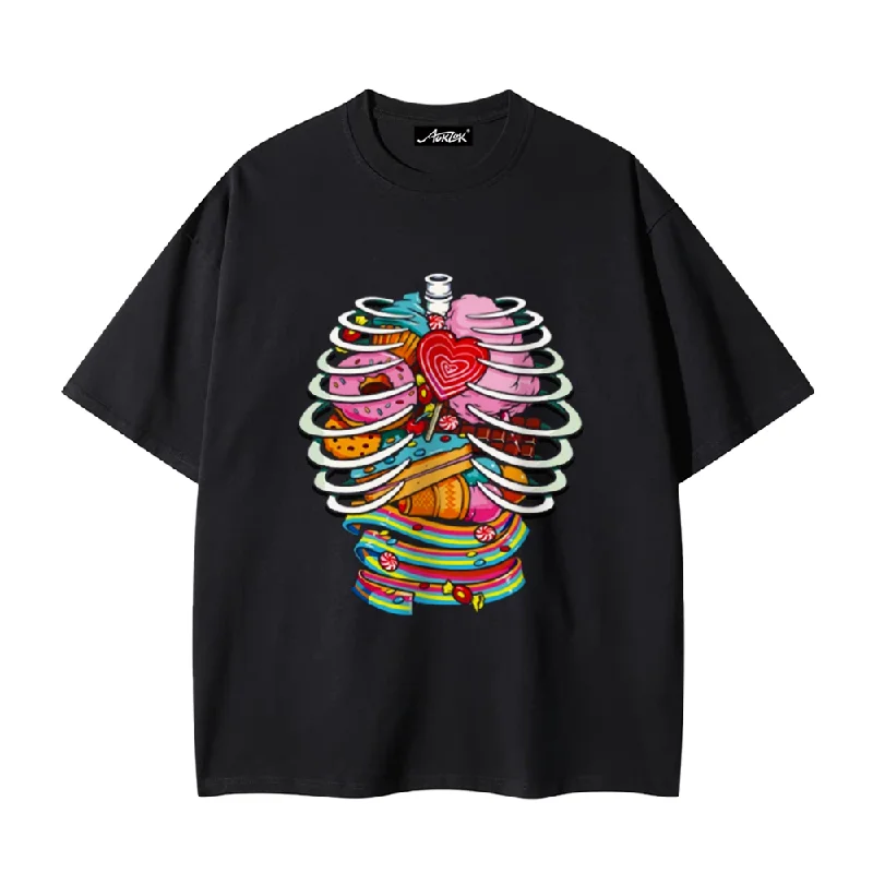 Skeleton Stuffed With Food T-ShirtRelaxed Fit T-Shirts