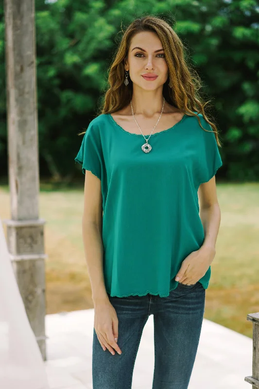 Timeless Tee in Green Green Short-Sleeved Rayon BlouseAthletic T-Shirts