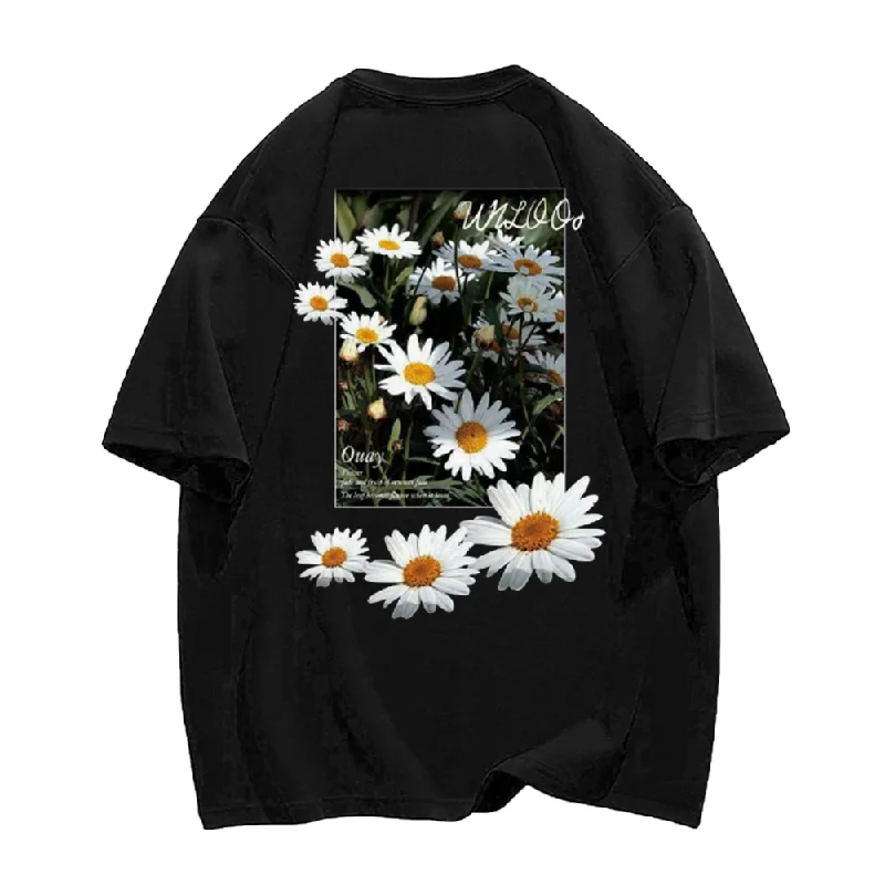 Casual Simple Daisy T-ShirtGraphic T-Shirts