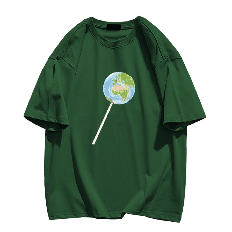 🌎Lollipop Earth T-ShirtAsymmetrical T-Shirts