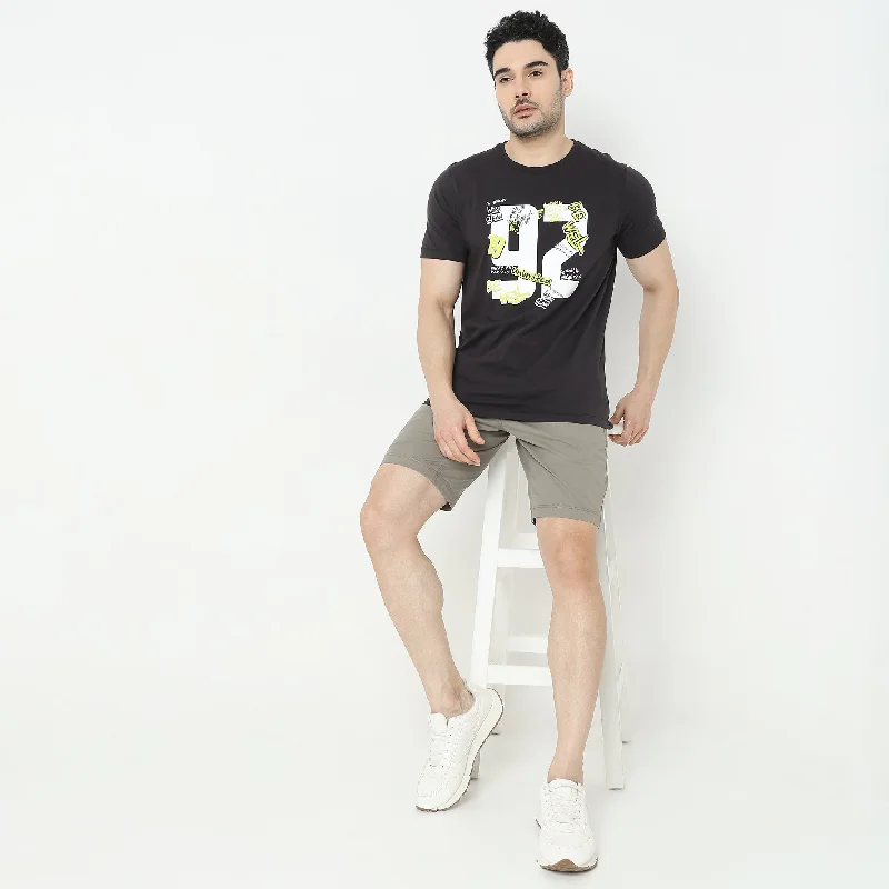 Regular Fit Graphic T-ShirtRuffled T-Shirts