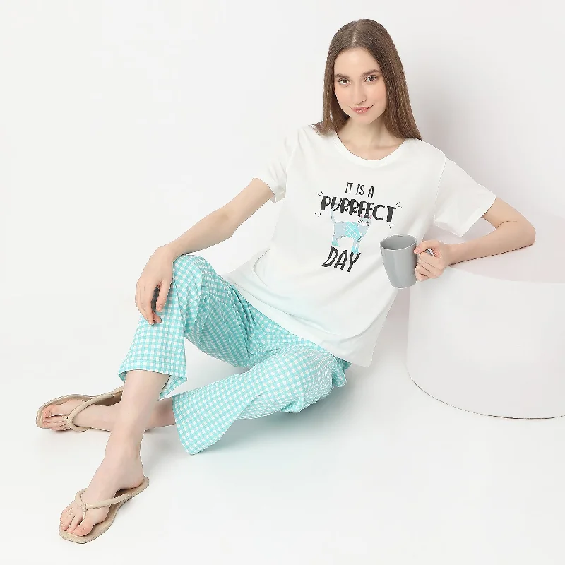 Text Print Straight Lounge T-ShirtUV-Protection T-Shirts