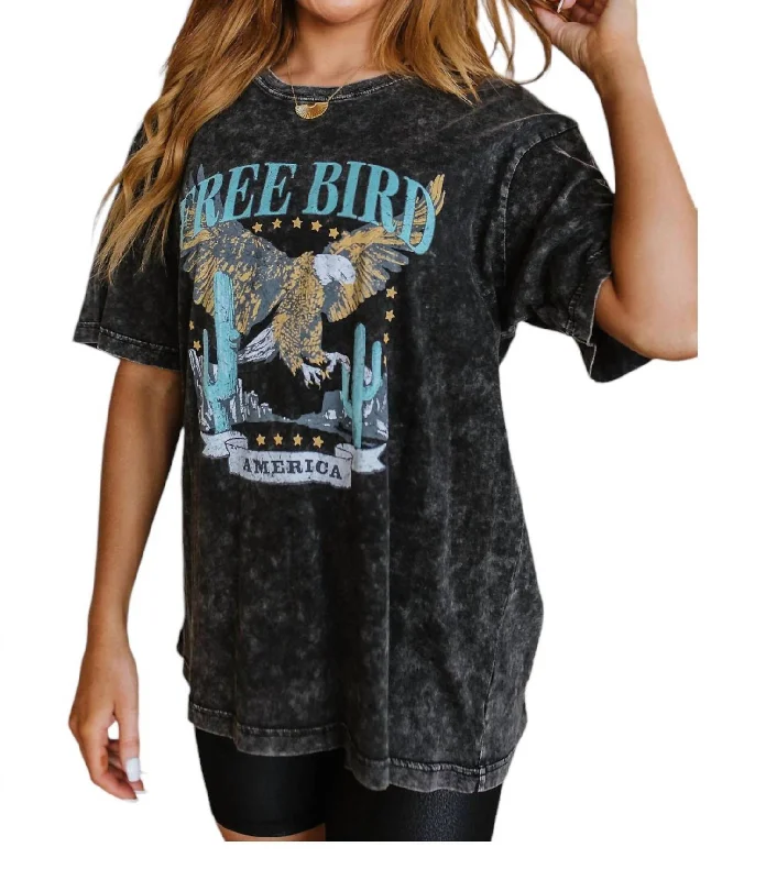 Free Bird Graphic T-Shirt In BlackTravel T-Shirts