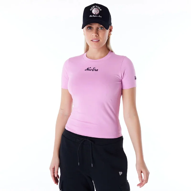 New Era Womens Pastel Pink Slim T-ShirtYoga T-Shirts