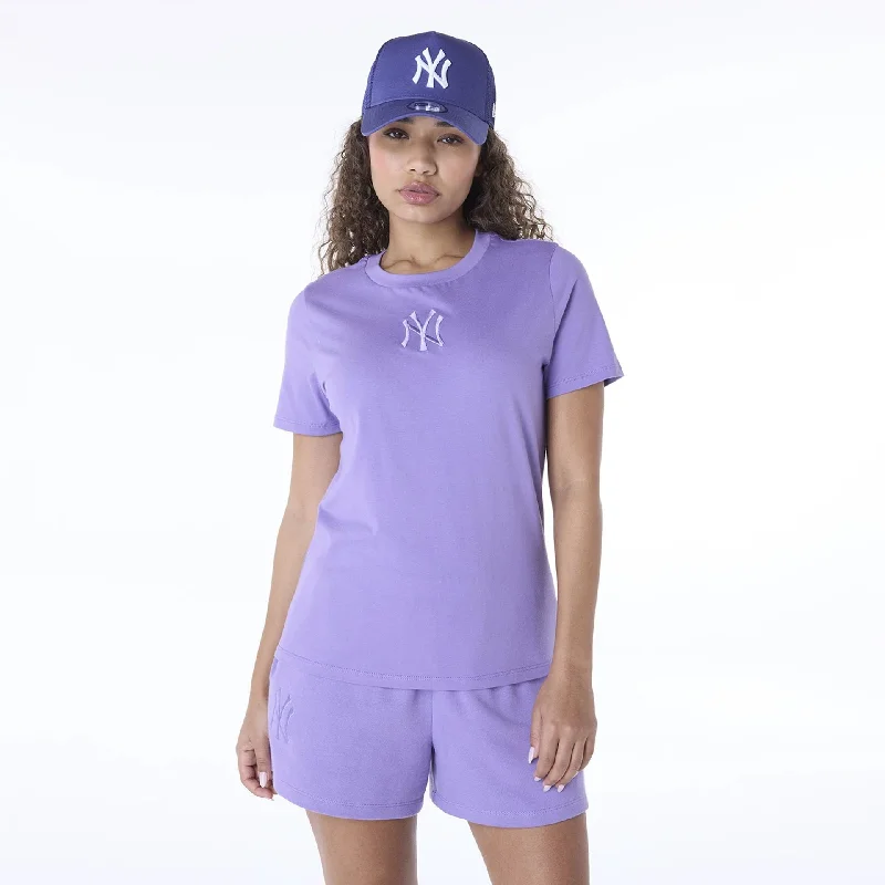 New York Yankees Womens MLB League Essential Purple T-ShirtWaterproof T-Shirts