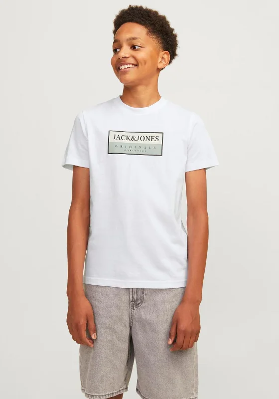 College Short Sleeve TopsJack & Jones Boy Frederik Short Sleeve Tee, Bright White