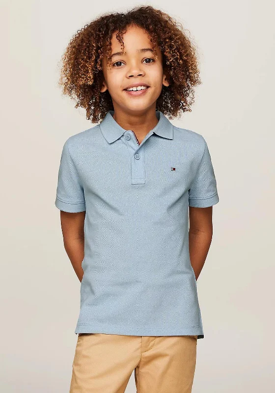 Printed Short Sleeve TopsTommy Hilfiger Boy Essential Flag Short Sleeve Polo, Breezy Blue