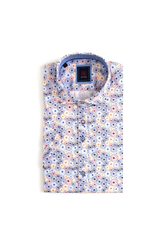 Waterproof Short Sleeve TopsAndre Dame Spore Print Short Sleeve Shirt, Blue Multi