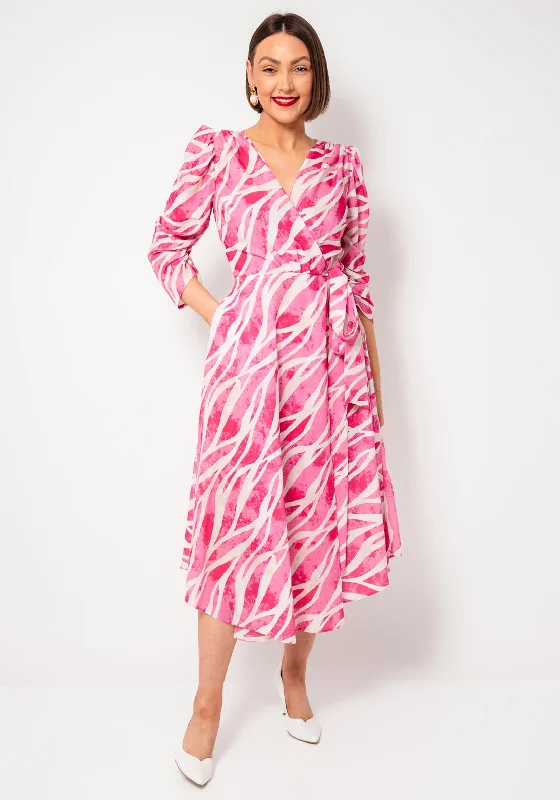 Coco Doll Pemo Animal Print Wrap Dress, Pink