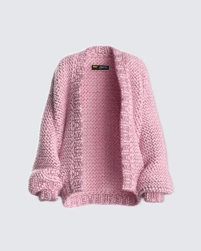 Baby cardiganBlaise Pink Chunky Hand Knit Cardigan