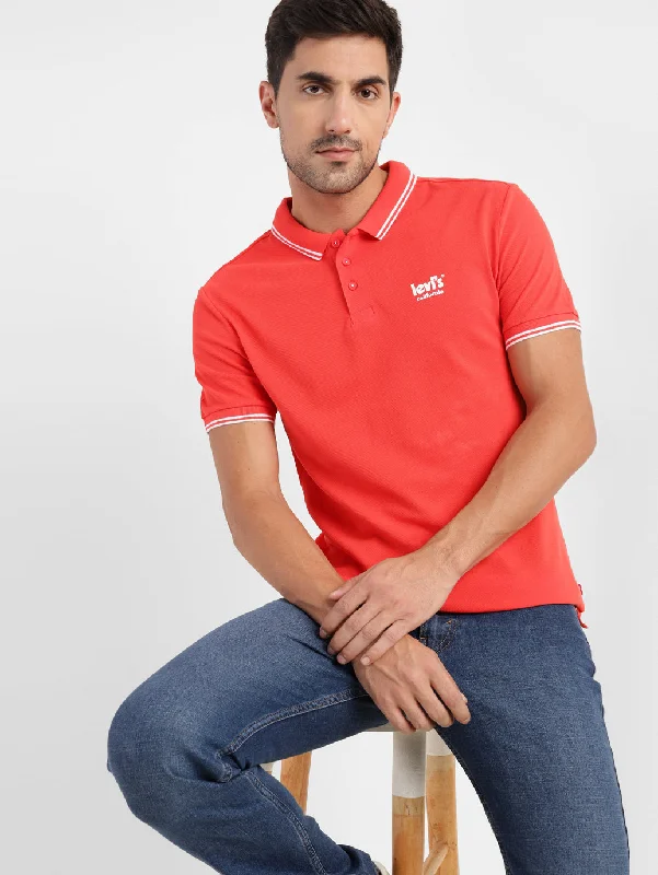 Men's Solid Polo T-shirt RedPrinted polo shirt