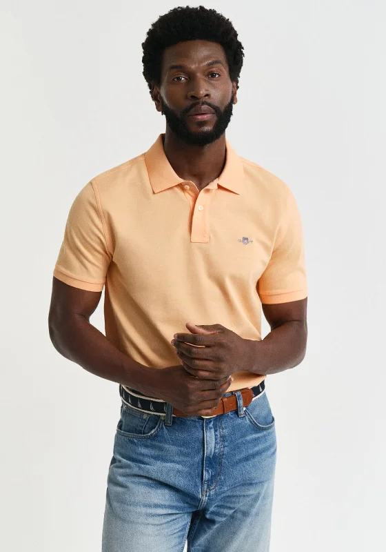 Gant Shield Pique Polo Shirt, Peachy OrangeBudget polo shirt