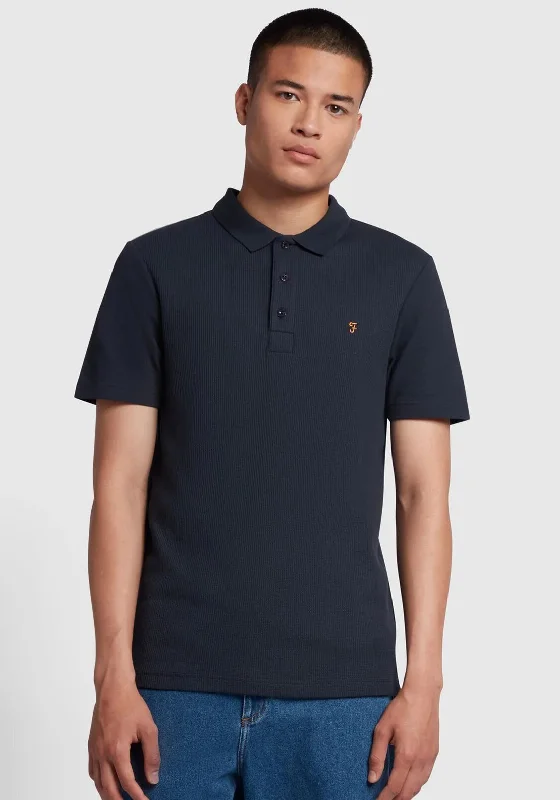 Farah Forster Textured Polo Shirt, NavyLightweight polo shirt