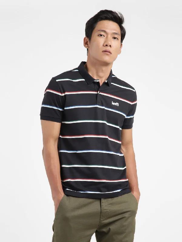 Men's Striped Polo T-shirtMinimalist polo shirt