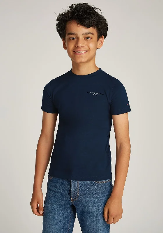 Hiking Short Sleeve TopsTommy Hilfiger Boy Logo Short Sleeve Tee, Navy