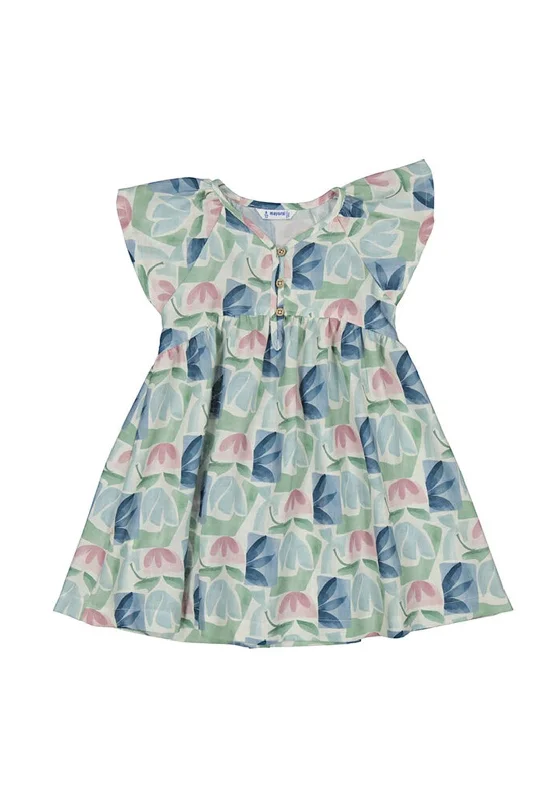 Mayoral Mini Girl Print Short Sleeve Dress, Green