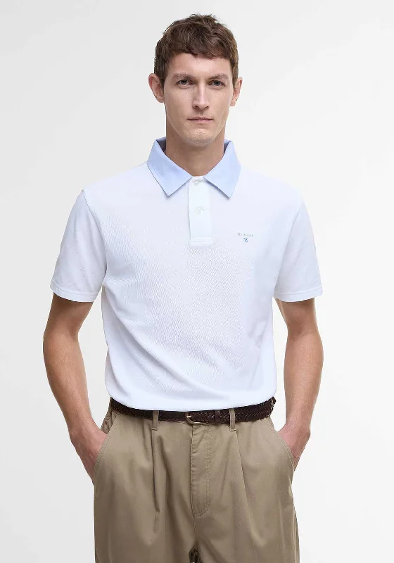 Barbour Men’s Oxtown Feature Polo Shirt, WhiteSilk polo shirt