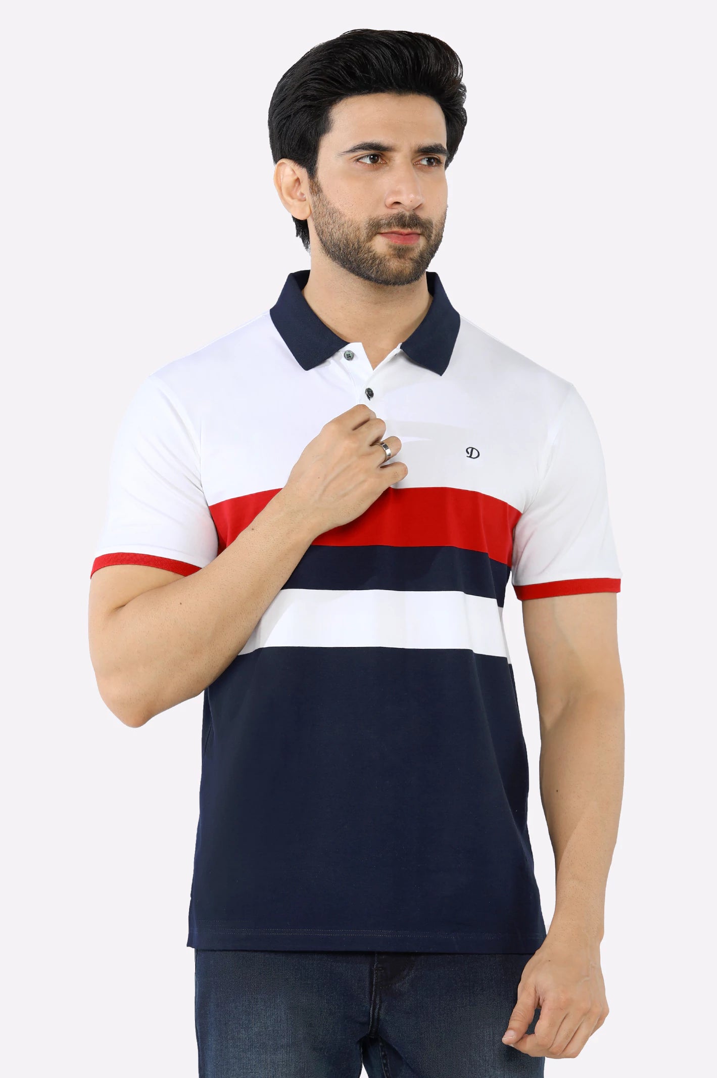 White Yarn Dyed PoloParty polo shirt