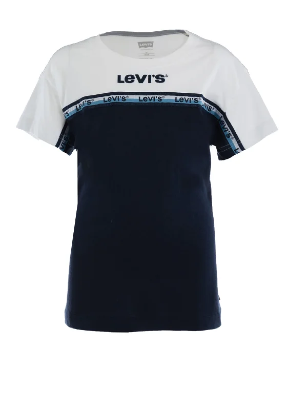 Urban Short Sleeve TopsLevis Boys Logo Tape Short Sleeve Tee, Navy