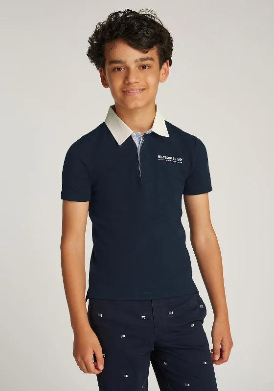 Sleep Short Sleeve TopsTommy Hilfiger Boy Short Sleeve Polo Top, Navy