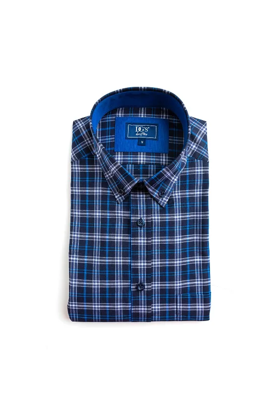 Metallic Short Sleeve TopsDaniel Grahame Plaid Short Sleeve Shirt, Navy