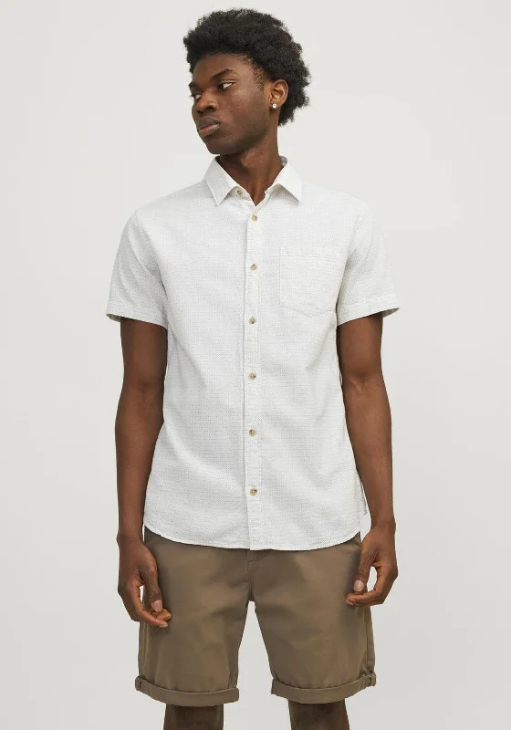 French Terry Short Sleeve TopsJack & Jones Abel Short Sleeve Shirt, Cloud Dancer