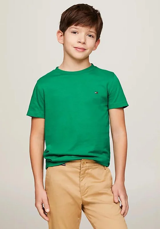 Graphic Short Sleeve TopsTommy Hilfiger Boy Essential Short Sleeve Tee, Olympic Green