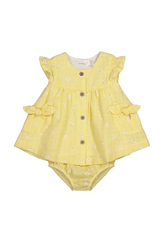 Mayoral Baby Girl Floral Dress Set, Yellow