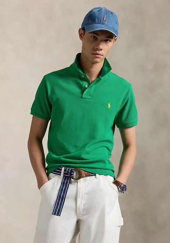 Ralph Lauren Classic Mesh Polo Shirt, Bright Clover GreenMetallic polo shirt