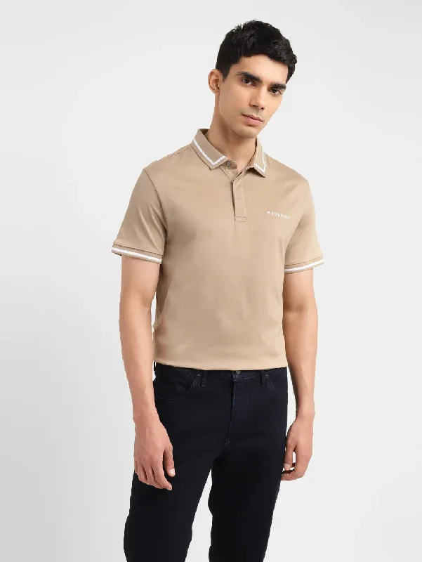 Men's Solid Slim Fit Polo T-shirtCotton polo shirt