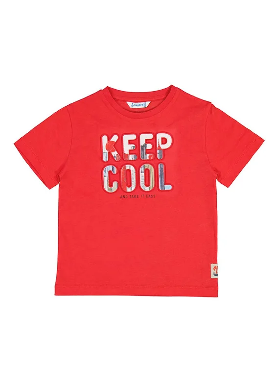 Vintage Short Sleeve TopsMayoral Boy Keep Cool Short Sleeve Tee, Red