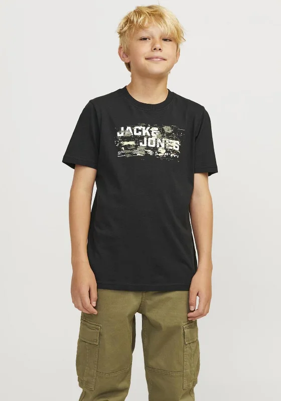 Cycling Short Sleeve TopsJack & Jones Boys Outdoor Logo Short Sleeve Tee, Black