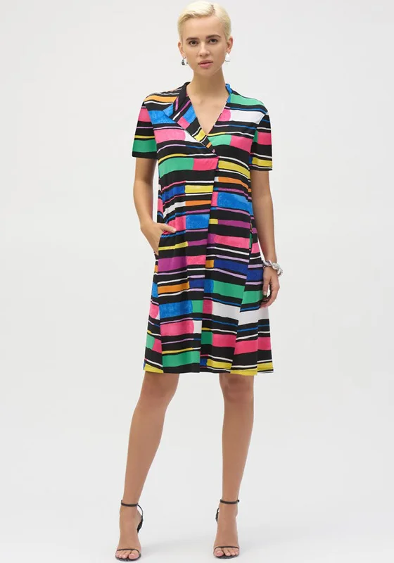 Joseph Ribkoff Striped Print Dress, Multi-Coloured