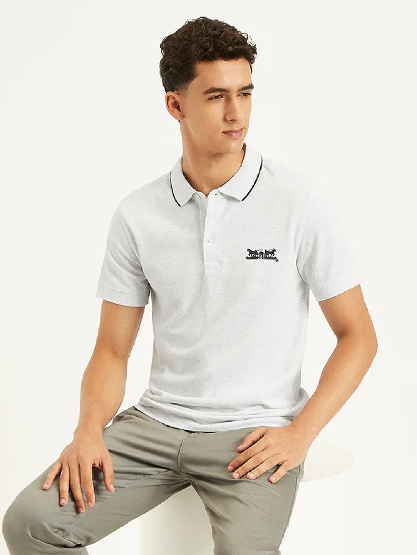 Men's Solid Slim Fit Polo T-ShirtLace polo shirt