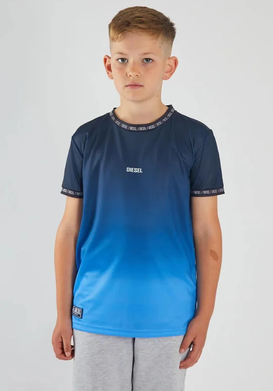 Silk Short Sleeve TopsDiesel Boys Leroy Short Sleeve Tee, Navy Multi