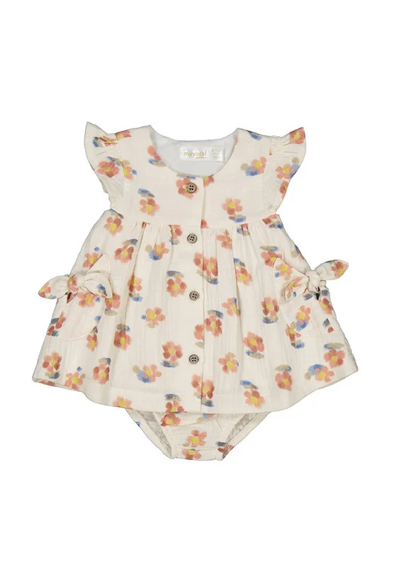 Mayoral Baby Girl Floral Dress Set, Peach