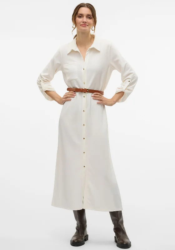 Vero Moda Becca Belted Shirt Dress, White