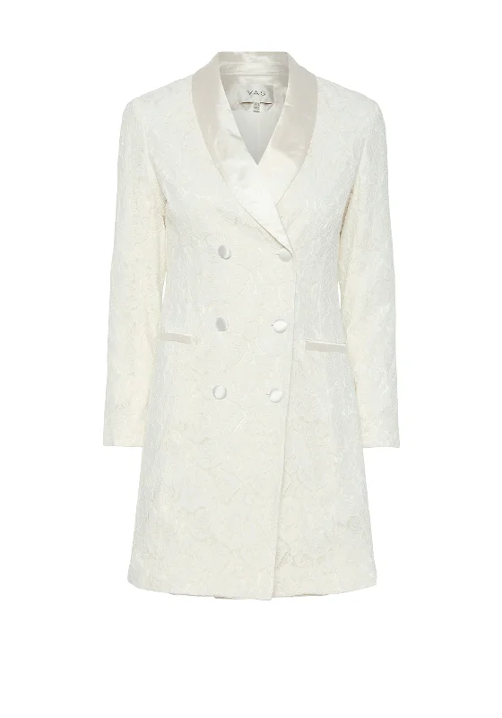 Y.A.S. Yara Lace Blazer Dress, White