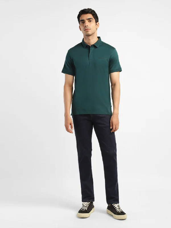 Men's Solid Polo Collar T-ShirtRecycled polo shirt