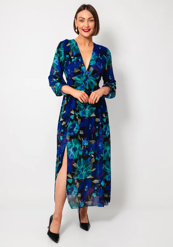 Serafina Collection Julietta Floral Side Slit Dress, Multi-Coloured