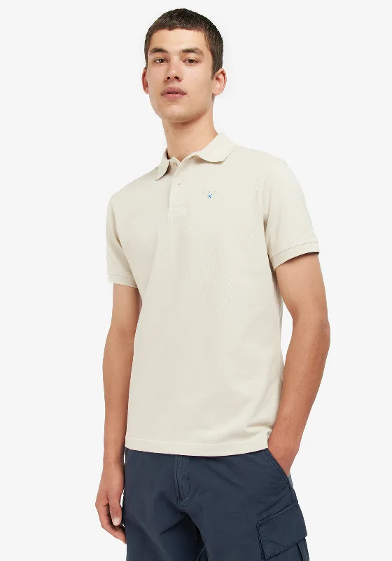 Barbour Men’s Original Sports Polo Shirt, Mist BeigeGeometric polo shirt