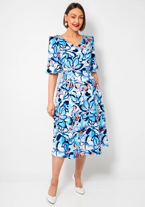 Coco Doll Modi Floral Print Dress, Blue