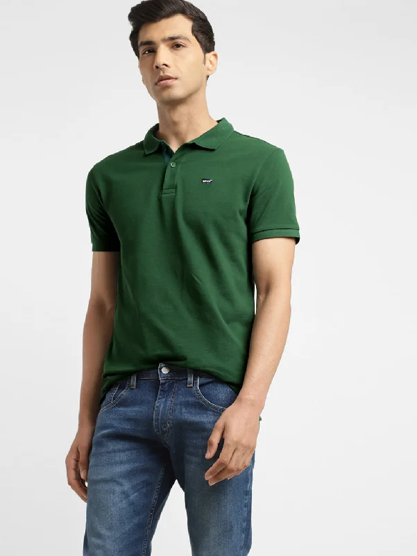 Men's Green Polo Collar T-ShirtSequin polo shirt